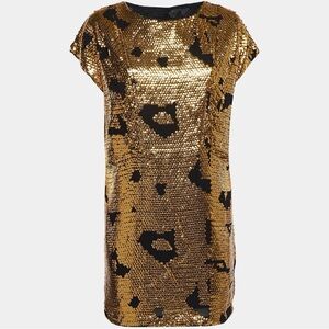 See By Chloe Gold and Black Mini Dress